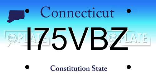 I75VBZ Connecticut License Plate