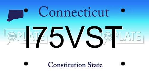 I75VST Connecticut License Plate