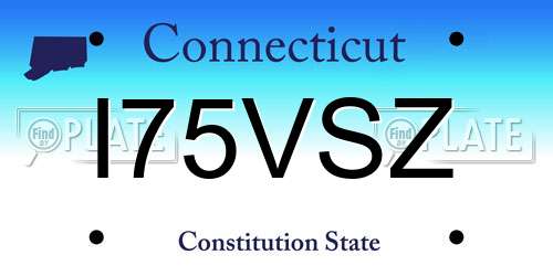 I75VSZ Connecticut License Plate