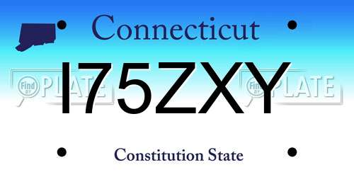 I75ZXY Connecticut License Plate