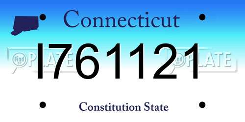 I761121 Connecticut License Plate