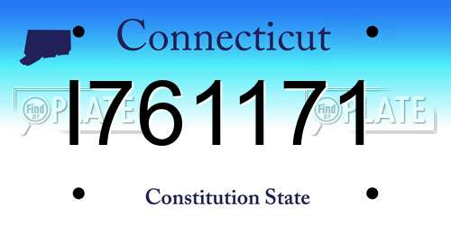 I761171 Connecticut License Plate