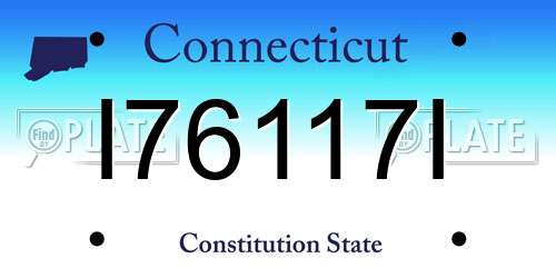 I76117I Connecticut License Plate
