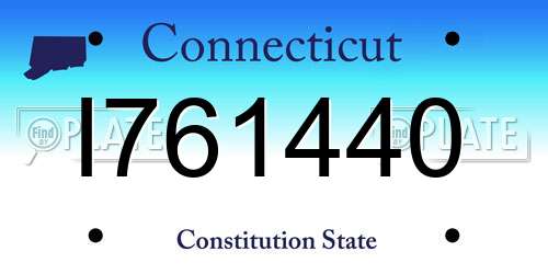 I761440 Connecticut License Plate