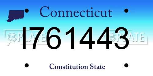 I761443 Connecticut License Plate