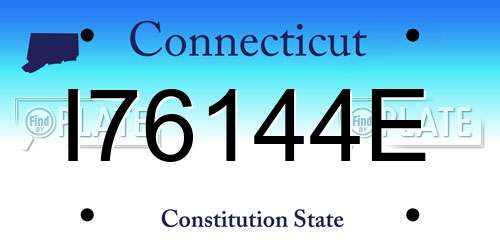 I76144E Connecticut License Plate