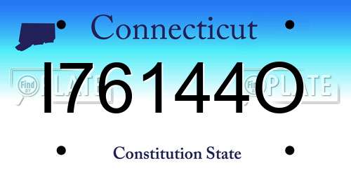 I76144O Connecticut License Plate