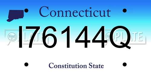 I76144Q Connecticut License Plate