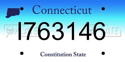 I763146 Connecticut License Plate