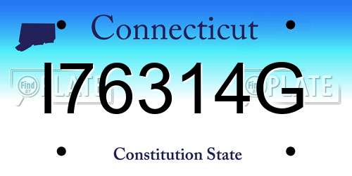 I76314G Connecticut License Plate