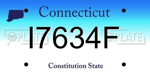 I7634F Connecticut License Plate