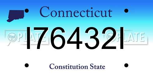 I76432I Connecticut License Plate