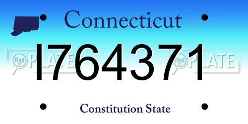 I764371 Connecticut License Plate