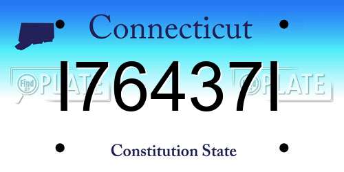 I76437I Connecticut License Plate