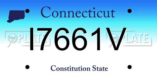 I7661V Connecticut License Plate