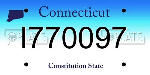I770097 Connecticut License Plate