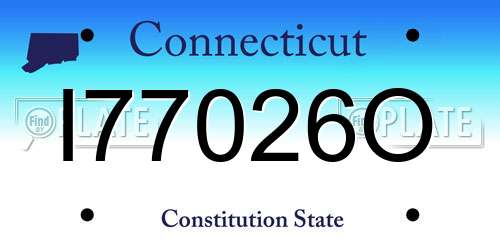 I77026O Connecticut License Plate
