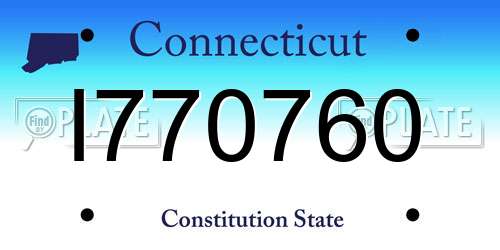 I770760 Connecticut License Plate