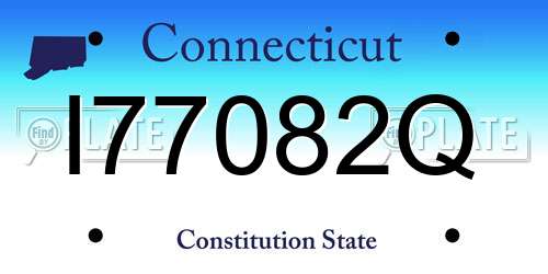 I77082Q Connecticut License Plate