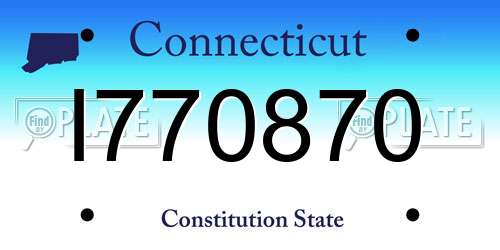 I770870 Connecticut License Plate