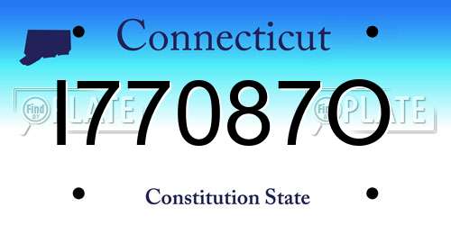 I77087O Connecticut License Plate