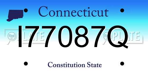 I77087Q Connecticut License Plate