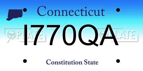 I770QA Connecticut License Plate
