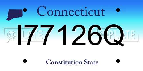 I77126Q Connecticut License Plate