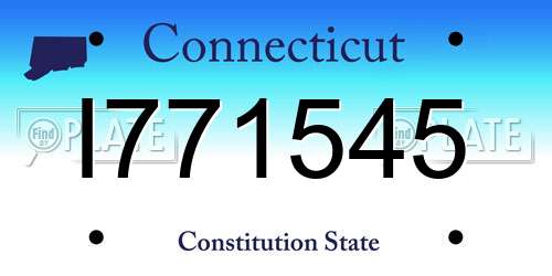 I771545 Connecticut License Plate