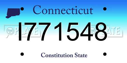 I771548 Connecticut License Plate