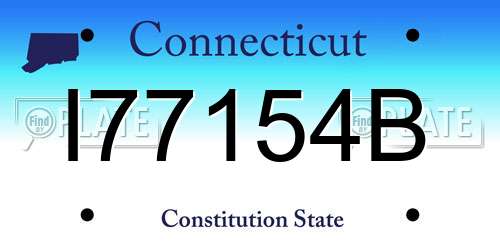 I77154B Connecticut License Plate