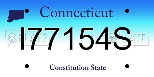 I77154S Connecticut License Plate