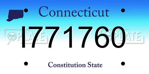 I771760 Connecticut License Plate
