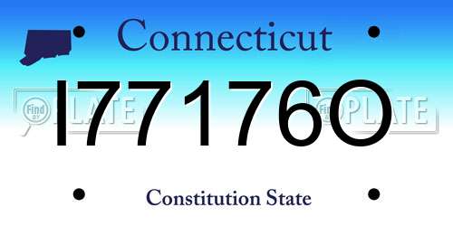 I77176O Connecticut License Plate