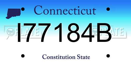 I77184B Connecticut License Plate
