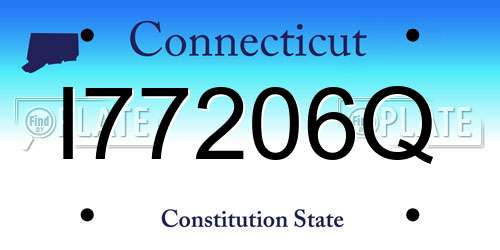 I77206Q Connecticut License Plate