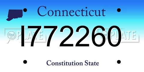 I772260 Connecticut License Plate