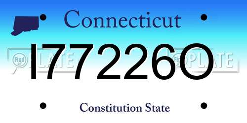 I77226O Connecticut License Plate