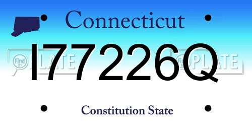 I77226Q Connecticut License Plate