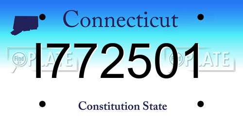 I772501 Connecticut License Plate