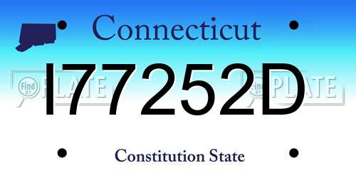 I77252D Connecticut License Plate
