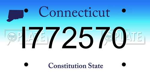 I772570 Connecticut License Plate
