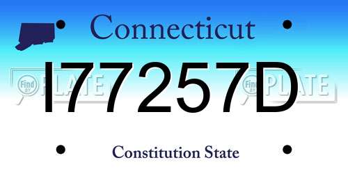 I77257D Connecticut License Plate