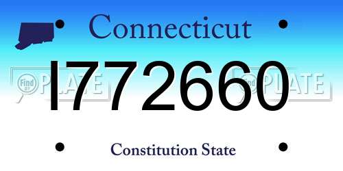 I772660 Connecticut License Plate