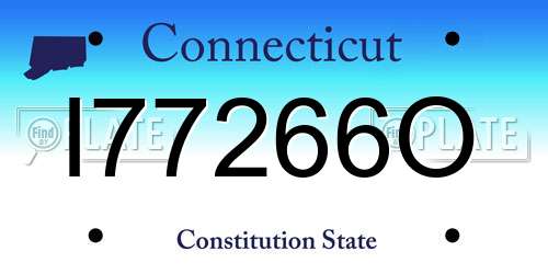 I77266O Connecticut License Plate