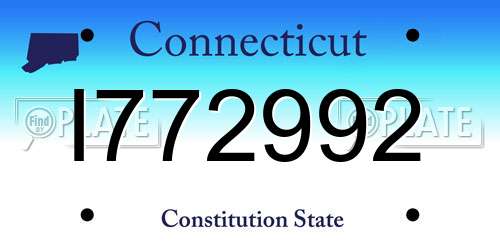 I772992 Connecticut License Plate