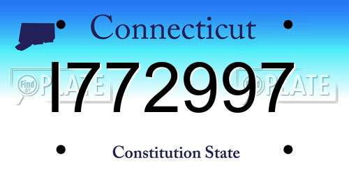 I772997 Connecticut License Plate