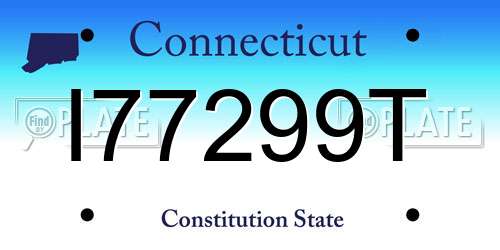 I77299T Connecticut License Plate
