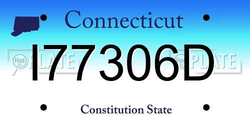 I77306D Connecticut License Plate