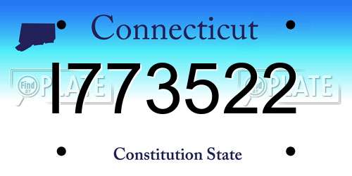 I773522 Connecticut License Plate